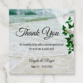 フローラビーチレース結婚ズサンキューメッセージカード フェイバータグ (裏面)