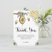 フローラビーハイブハニースイートビーガールベビーシャワー サンキューカード (スタンド正面)