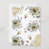 フローラビーハイブハニースイートビーガールベビーシャワー サンキューカード (裏面)