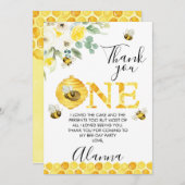 フローラビーファーストBee-day誕生日サンキューカード 招待状 (正面/裏面)