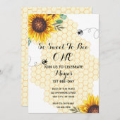 フローラビーファーストBee-day誕生日招待状 招待状 (正面/裏面)