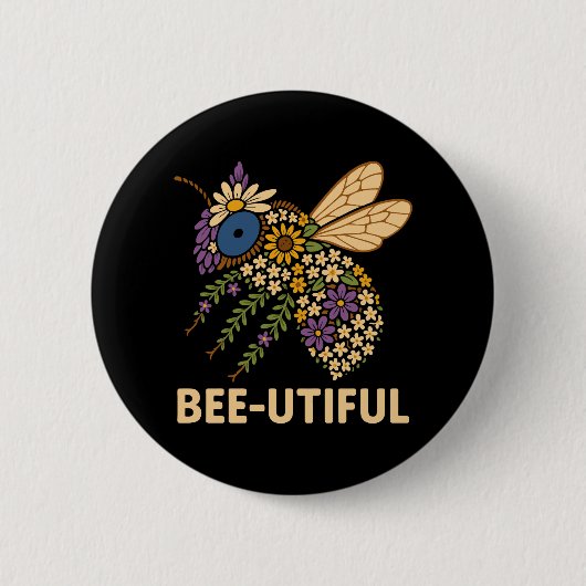 フローラビーフュージョンBee-Utiful 缶バッジ (正面)