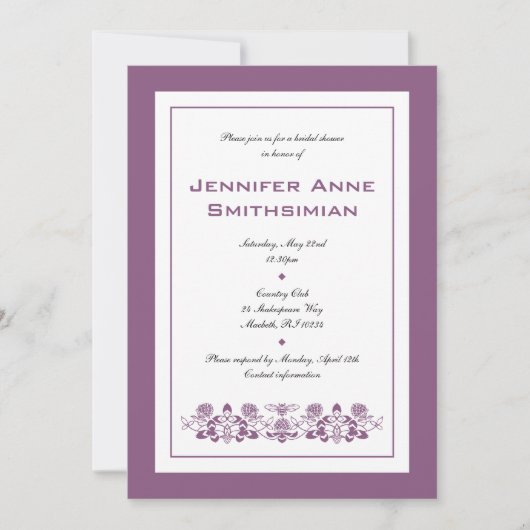 フローラビーブライダルシャワー招待状 招待状 (正面)