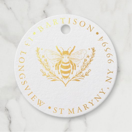 フローラビー丸差出人住所ゴム印 フェイバータグ (正面)