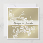 フローラピエレガントーコックホワイト結婚式招待状 招待状 (正面)