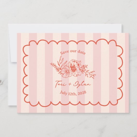 フローラピストライプンク植物日付写真を保存 セーブザデート (正面)