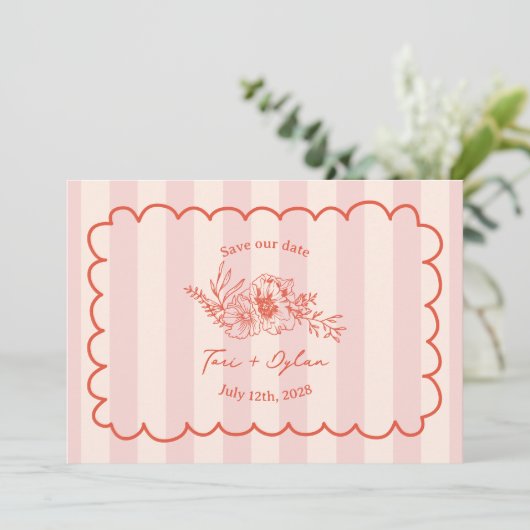 フローラピストライプンク植物日付写真を保存 セーブザデート (スタンド正面)