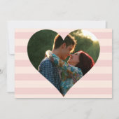 フローラピストライプンク植物日付写真を保存 招待状 (裏面)