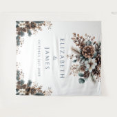 フローラピネコーンウェディングパーティー写真ブース背景 タペストリー (正面(横))