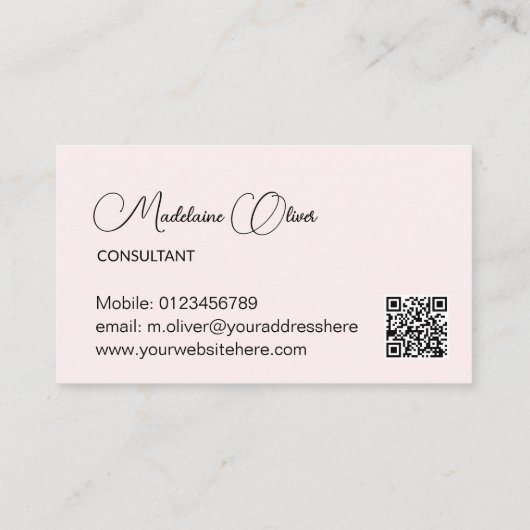 フローラピモダンンエレガントクQRコード金ゴールド 名刺 (裏面)