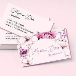 フローラピモダンンエレガントクQRコード金ゴールド 名刺