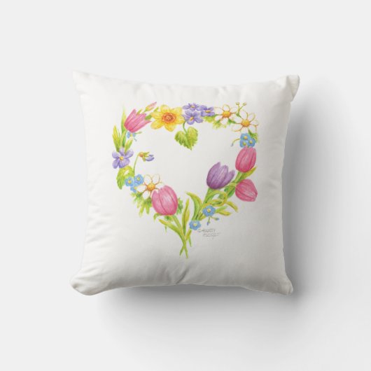 フローラピローハートリース クッション (正面)