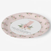 フローラピンエレガントクの誕生日パーティーの紙プレート ペーパープレート (アングル)