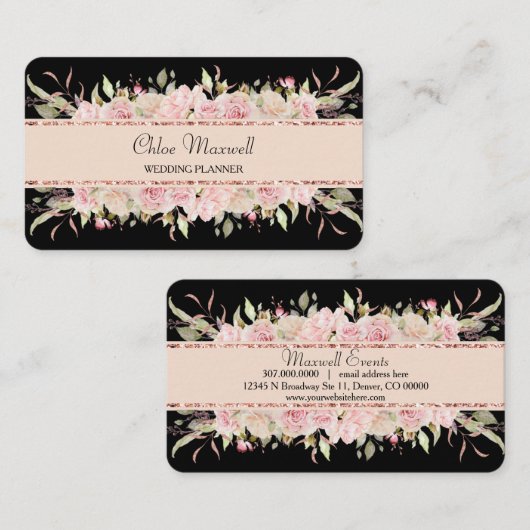 フローラピンエレガントクロー縁どズプロフェッショナル 名刺 (正面/裏面)