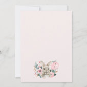 フローラピンクあるバニーが1歳の誕生日を迎える 招待状 (裏面)