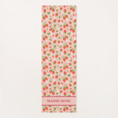 フローラピンクいちごパタパーソナライズされたーン ヨガマット (正面)