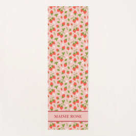 フローラピンクいちごパタパーソナライズされたーン ヨガマット