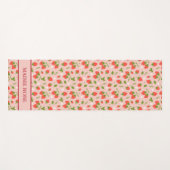 フローラピンクいちごパタパーソナライズされたーン ヨガマット (正面(横))