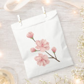 フローラピンクさくらんぼブロッサムウェディングパーティー フェイバーバッグ (クリップ留めされた状態)