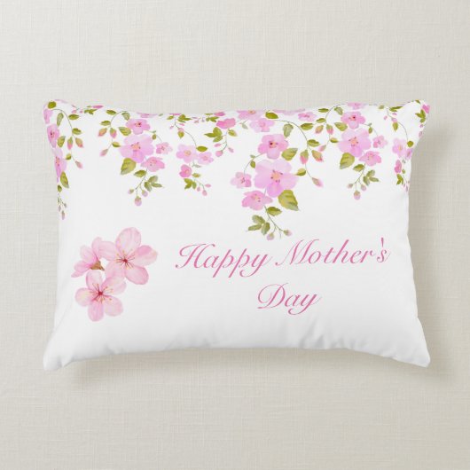 フローラピンクさくらんぼブロッサムカスタム アクセントクッション (正面)