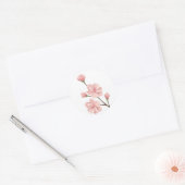 フローラピンクさくらんぼ花の花婚式 ラウンドシール (封筒)