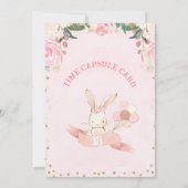 フローラピンクとバラ金ゴールドバニータイムカプセルカード 招待状 (裏面)