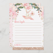 フローラピンクとバラ金ゴールドバニータイムカプセルカード 招待状 (正面/裏面)