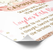 フローラピンクとバラ金ゴールドバニー時間カプセルサイン フォトプリント            (角)