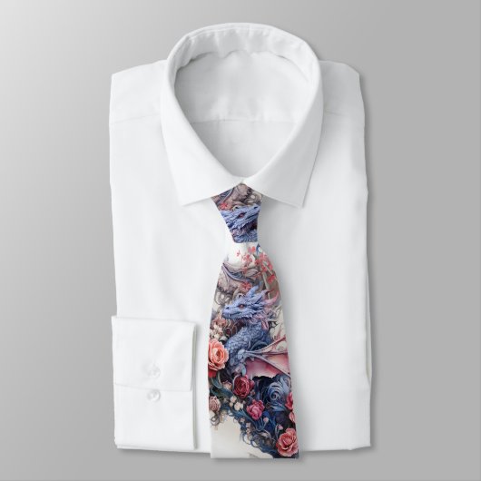 フローラピンクとパープル結婚ドラゴン ネクタイ (タイ)