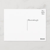 フローラピンクとブラックの花日本のアート空白の ポストカード (裏面)