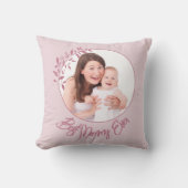 フローラピンクと白のカスタム台本の母の日 クッション (正面)