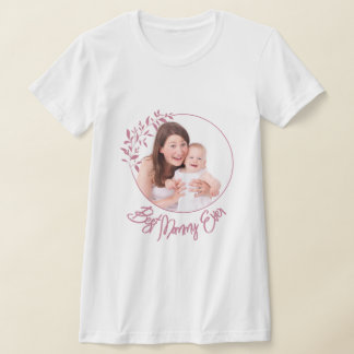 フローラピンクと白のカスタム台本の母の日 Tシャツ