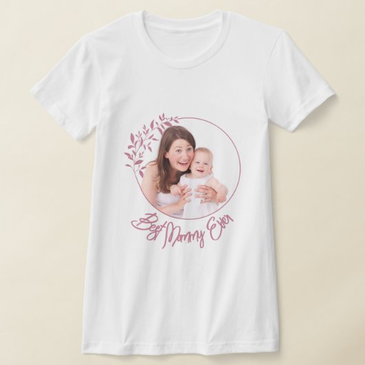 フローラピンクと白のカスタム台本の母の日 Tシャツ (レイダウン)