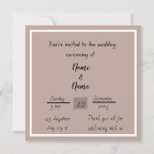 フローラピンクと白結婚式招待状 招待状 (裏面)