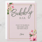 フローラピンクと緑バブリーバー標識 (正面/裏面)