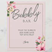 フローラピンクと緑バブリーバー標識 (正面)