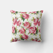 フローラピンクと緑 クッション (裏面)