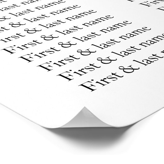 フローラピンクと金ゴールドエレガントな結婚式の座席表 ポスター (角)