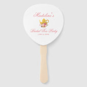 フローラピンクと金ゴールドブライダルシャワーティーパーティー ハンドファン (裏面)