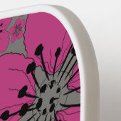 フローラピンクと黒モノグラモダンム ピックルボールラケット (左詳細)