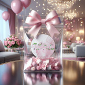 フローラピンクのお祝いスタンプ 楕円形シール