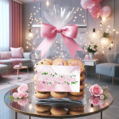 フローラピンクのお祝いスタンプ 楕円形シール