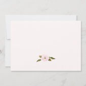 フローラピンクのさくらんぼ花女の赤ちゃんシャワー 招待状 (裏面)