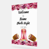 フローラピンクのアクリルのドルキの夜印 アクリルサイン (傾斜)