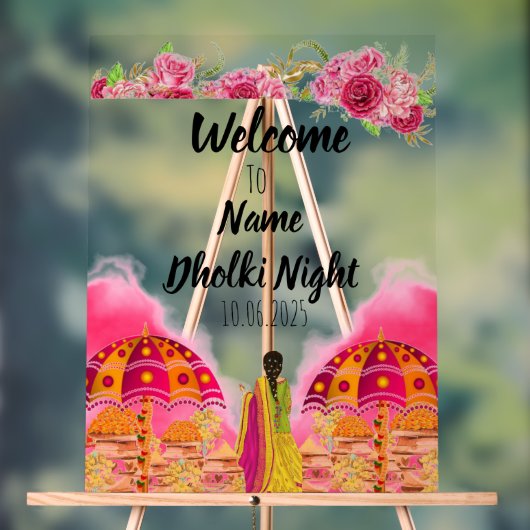 フローラピンクのアクリルのドルキの夜印 アクリルサイン (ニュートラル)