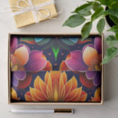 フローラピンクのオレンジ色のアートワークカラフル 薄葉紙 (ギフト)