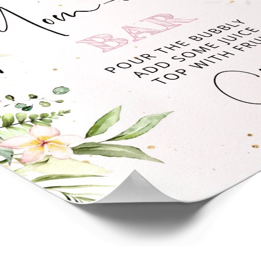 フローラピンクのサファリ動物マムオーサバー標識 ポスター (角)