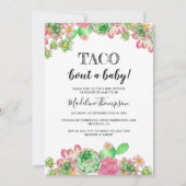 フローラピンクのサボタコス'赤ちゃんのシャワーを取る 招待状 (正面)