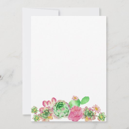 フローラピンクのサボタコス'赤ちゃんのシャワーを取る 招待状 (裏面)