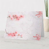 フローラピンクのシック招待状 カード (裏面)